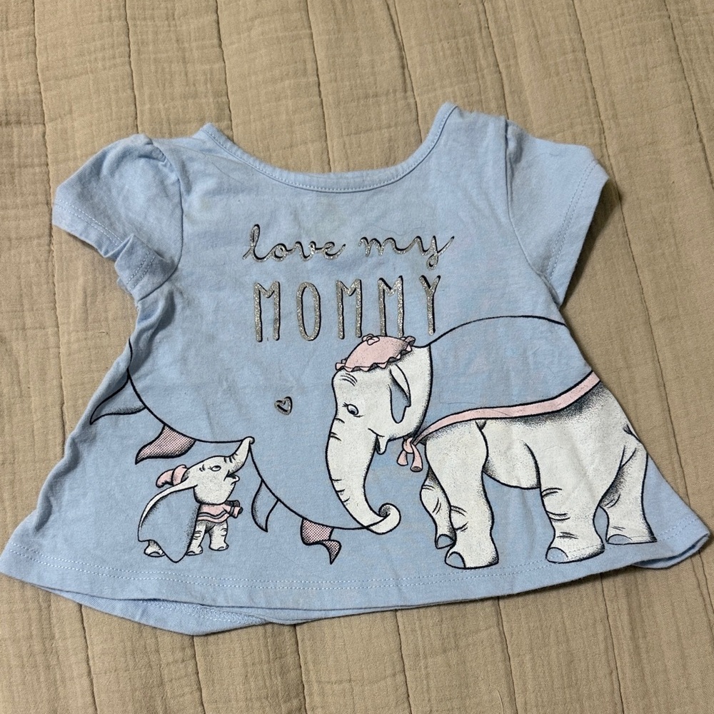 Disney Blue 'Love My Mommy' Elephant Kids Tee